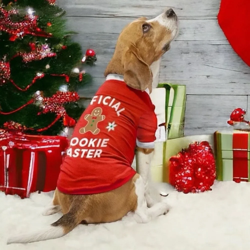 ❤️ 🆕 Vibrant Life Dogs Medium 20-50lb Holiday Pet Tee “Official Cookie tshirt